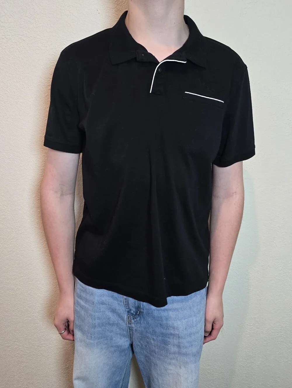 Banana Republic Luxury Performance Polo Shirt Black Size Large